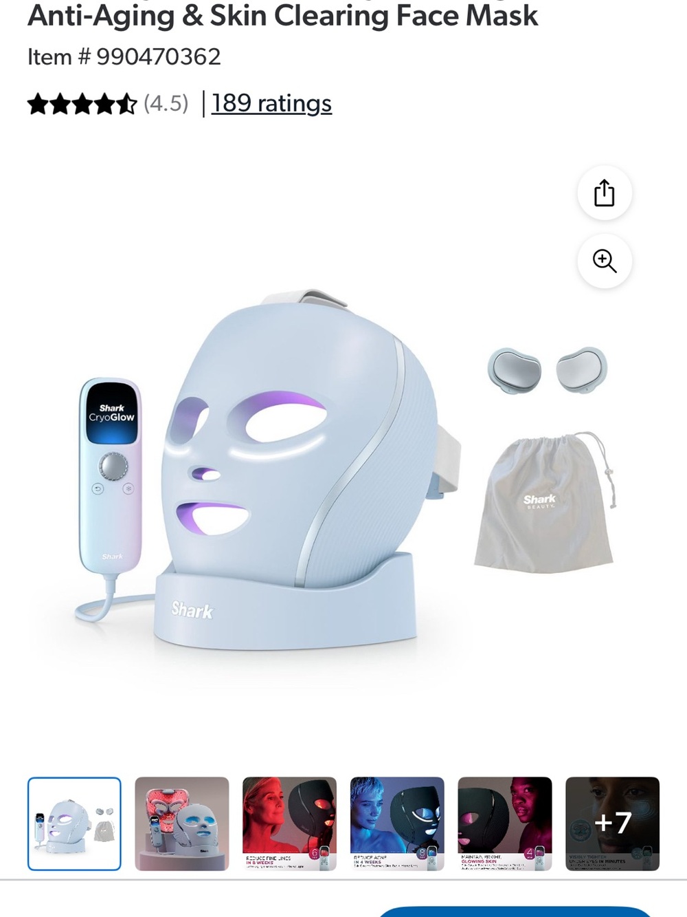 CryoGlow Anti-Aging Face Mask – Light Blue